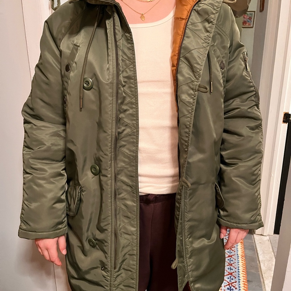 American Eagle Army Green Puffer Jacket